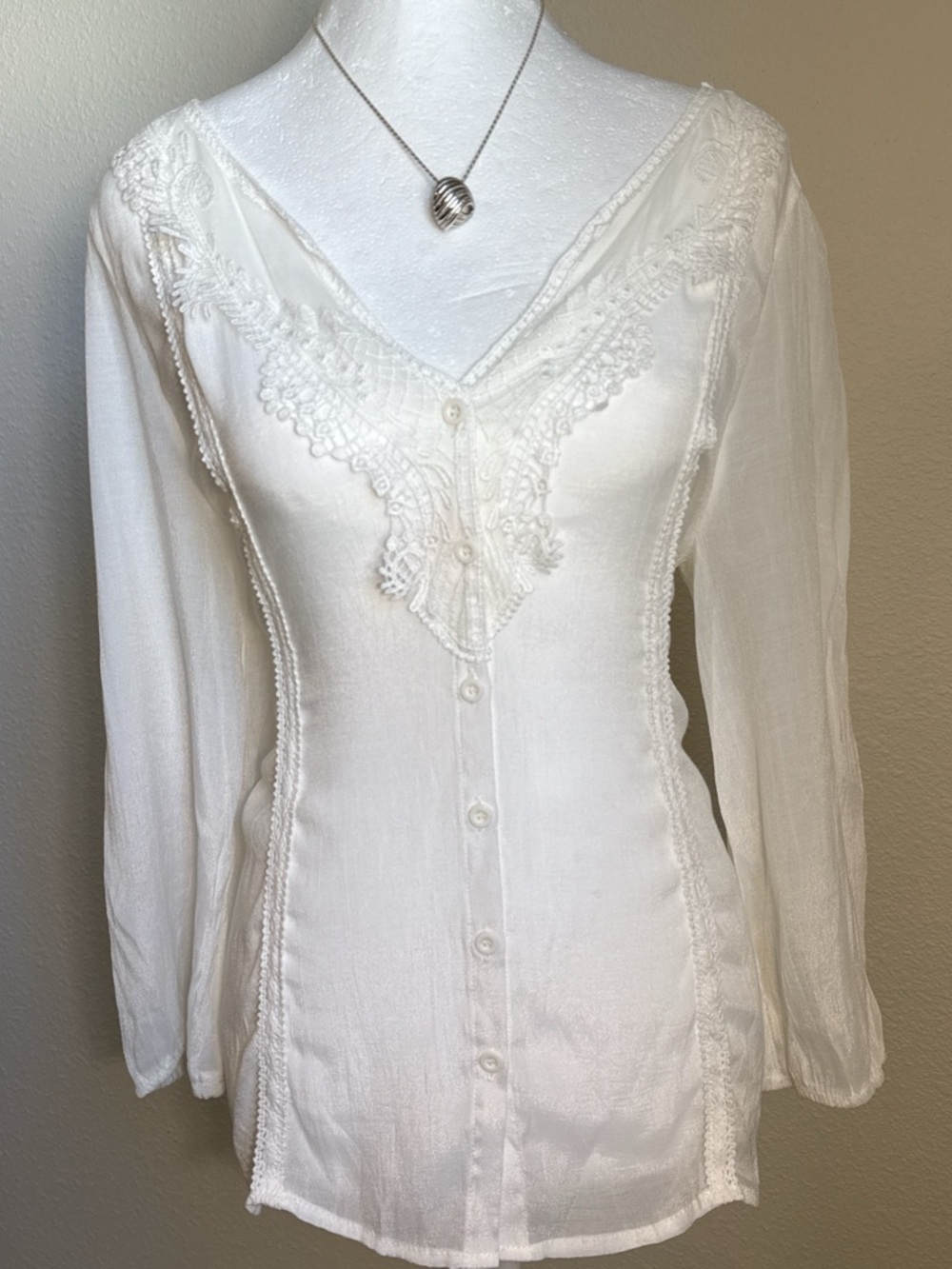 Charlotte Russe Button Up Romantic Blouse Cottagecore Romantic Boho